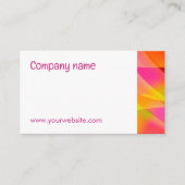 抽象芸術オレンジ色イエロー明るい赤紫色QR名刺 名刺 (正面)