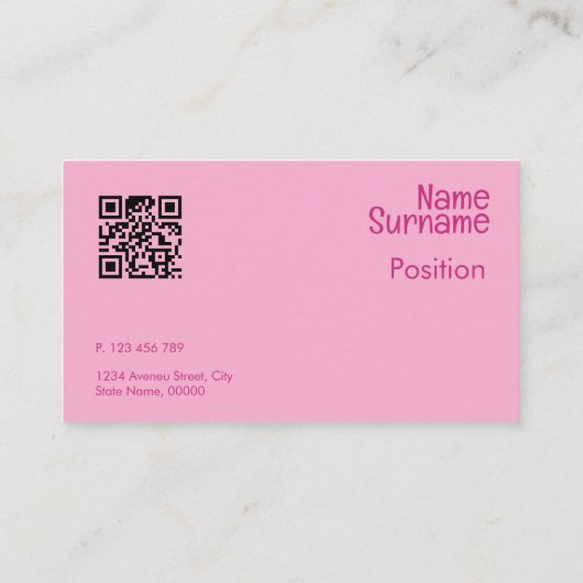 抽象芸術オレンジ色イエロー明るい赤紫色QR名刺 名刺 (裏面)