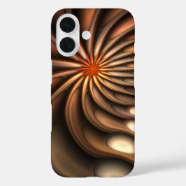 抽象芸術オレンジ色スパイラルコール会話 iPhone 16ケース