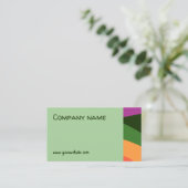 抽象芸術オレンジ色ピンク緑QR名刺 名刺 (スタンド正面)