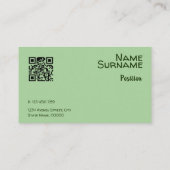 抽象芸術オレンジ色ピンク緑QR名刺 名刺 (裏面)