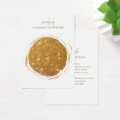 抽象芸術オレンジ金ゴールドサークルイヤリングディスプレイカード (デスク)