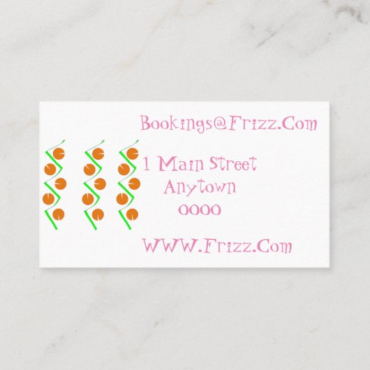 抽象芸術オレンジ 名刺 (裏面)