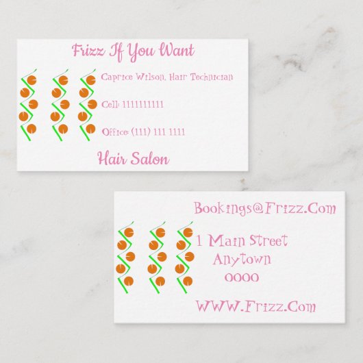 抽象芸術オレンジ 名刺 (正面/裏面)