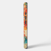 抽象芸術オレンジ、赤、黄、ティール(緑がかった色)パターン Case-Mate iPhoneケース (裏面 / 左)