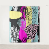 抽象芸術オーガニックカラフルモダン図形 タペストリー (正面)