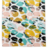 抽象芸術オーガニックカラフル図形パターン シャワーカーテン (正面)