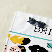 抽象芸術オーガニックカラフル図形パターン ビーチタオル (インサイチュ)