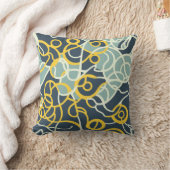 抽象芸術オーガニックグレー、緑、黄色のデザイン クッション (ブランケット)