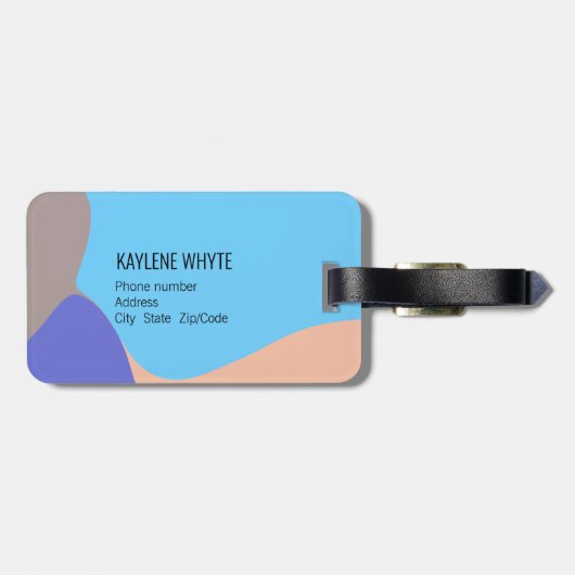 抽象芸術オーガニックシェイプパーソナライズされた ラゲッジタグ (裏面横)