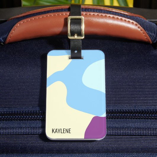 抽象芸術オーガニックシェイプパーソナライズされた ラゲッジタグ (正面インサイチュ2)