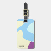 抽象芸術オーガニックシェイプパーソナライズされた ラゲッジタグ (正面縦)