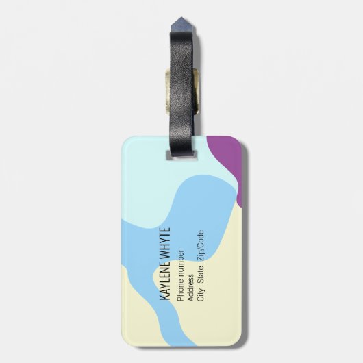 抽象芸術オーガニックシェイプパーソナライズされた ラゲッジタグ (裏面縦)