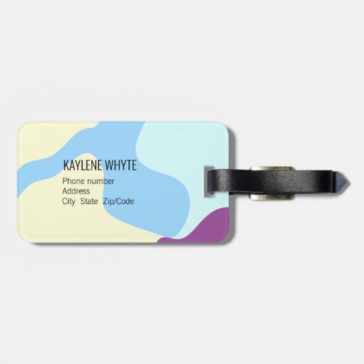 抽象芸術オーガニックシェイプパーソナライズされた ラゲッジタグ (裏面横)