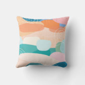 抽象芸術オーガニックシェイプ日没カラーパレット クッション (裏面)