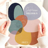 抽象芸術オーガニックシェイプ2025名前をカスタムする プランナー手帳