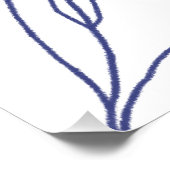 抽象芸術オーガニックシェイプ – 青とベージュ ポスター (コーナー)