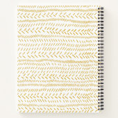 抽象芸術オーガニックラインアートの金ゴールドパーソナライズされた ノートブック (裏面)