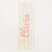 抽象芸術オーガニックラインズアートボホ金ゴールド ヨガマット (正面)