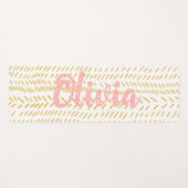 抽象芸術オーガニックラインズアートボホ金ゴールド ヨガマット (正面(横))