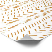 抽象芸術オーガニックラインズアートinボホ金ゴールド ポスター (角)