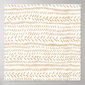 抽象芸術オーガニックラインズアートinボホ金ゴールド ポスター (正面)