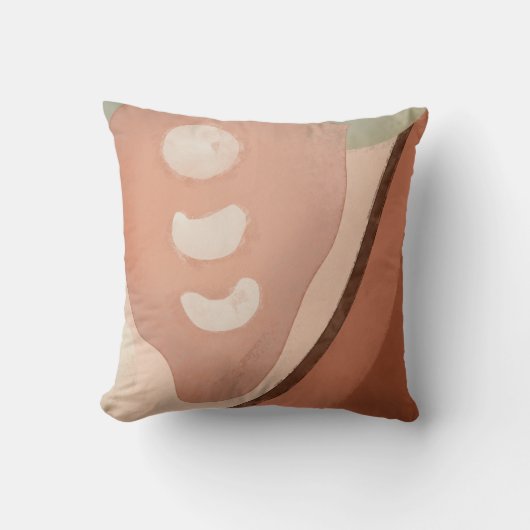 抽象芸術オーガニックレトロ丸いシェイプモダンアート クッション (正面)