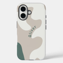 抽象芸術オーガニック型スカンジパーソナライズされたー名 iPhone 16ケース