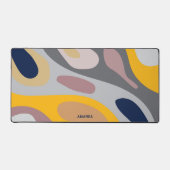 抽象芸術オーガニック型モダンモノグラム デスクマット (正面)