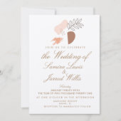 抽象芸術オーガニック幾何結婚図形のクラフト 招待状 (正面)