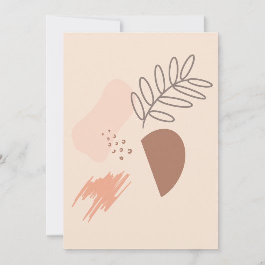 抽象芸術オーガニック幾何自然形状結婚の 招待状 (裏面)