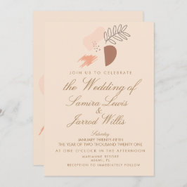 抽象芸術オーガニック幾何自然形状結婚の 招待状