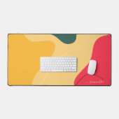 抽象芸術オーガニック形書道モノグラム デスクマット (キーボード&マウス)