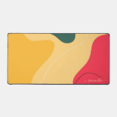 抽象芸術オーガニック形書道モノグラム デスクマット (正面)