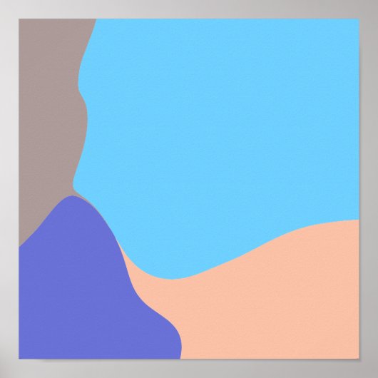 抽象芸術オーガニック形状 ポスター (正面)