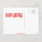 抽象芸術オートバイクリスマス シーズンポストカード (裏面)