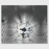 抽象芸術オーブ市松模様にグレイとブラックモダンアート ラッピングペーパー (フラット)