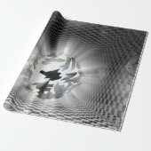 抽象芸術オーブ市松模様にグレイとブラックモダンアート ラッピングペーパー (アンロールド)