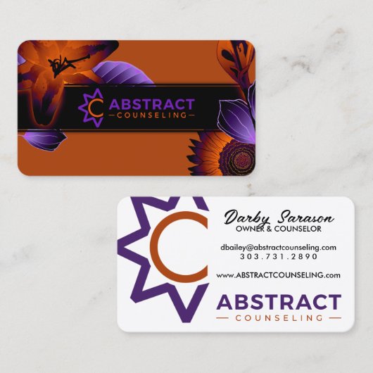 抽象芸術カウンセリングが背中を大きくした 名刺 (正面/裏面)