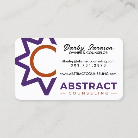 抽象芸術カウンセリングが背中を大きくした 名刺 (裏面)