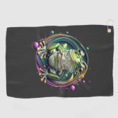抽象芸術カエル交響曲 ゴルフタオル (横)