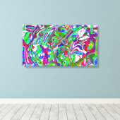 抽象芸術カオスアカラフルート キャンバスプリント (インサイチュ (ウッドフロア))
