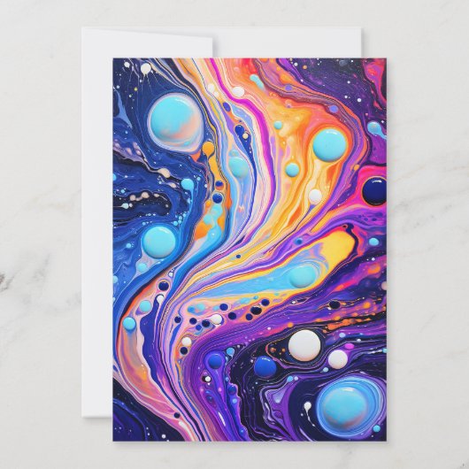 抽象芸術カオスイラストレーション誕生日パーティー 招待状 (裏面)