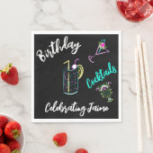 抽象芸術カクテルネオンドリンクバークラブ スタンダードランチョンナプキン (インサイチュ)