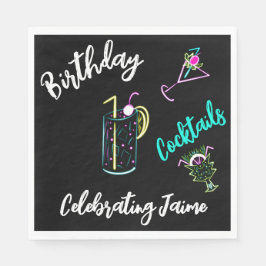 抽象芸術カクテルネオンドリンクバークラブ スタンダードランチョンナプキン