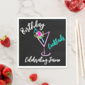 抽象芸術カクテルネオンドリンクバークラブ スタンダードランチョンナプキン (インサイチュ)