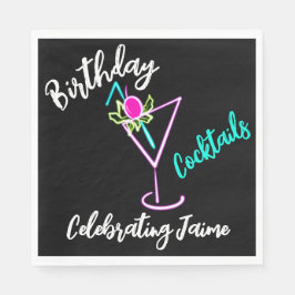 抽象芸術カクテルネオンドリンクバークラブ スタンダードランチョンナプキン