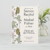 抽象芸術カスタムの緑に関するシニア音楽リサイタル 招待状 (スタンド正面)
