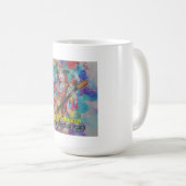 抽象芸術カスタムアートの女性ギタリスト感動的 コーヒーマグカップ (正面右)