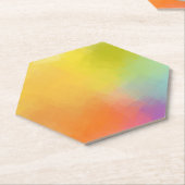 抽象芸術カスタムアートイエローピンクレッドブルーグリーン ペーパーコースター (アングル)